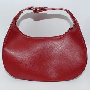 Red Mini Bag Handbag 8" x 7" x 3.75" "M" Zip Closure Faux Leather